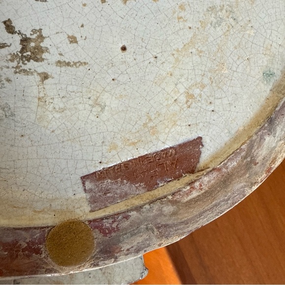 Modernist Bowl Tray Planter Alfaraz ceramic art Brutalist Hand painted Large - Picture 8 of 12